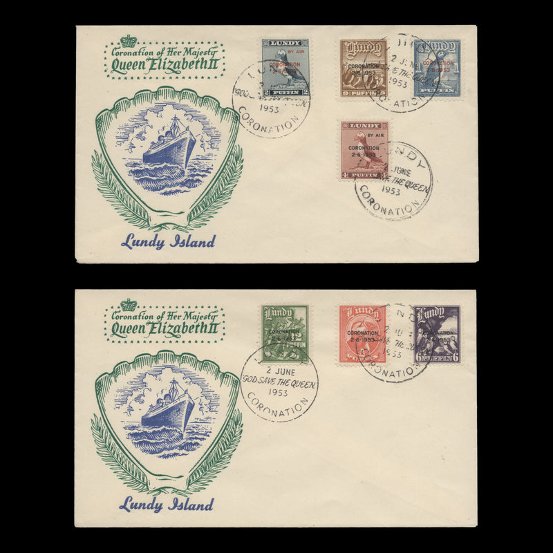 Lundy Island 1953 Coronation first day covers