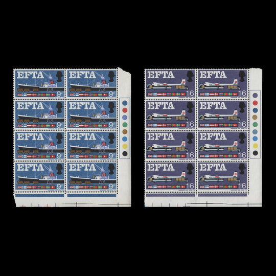Great Britain 1967 (MNH) EFTA ordinary traffic light blocks