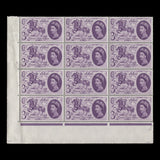 Great Britain 1960 (MNH) 3d General Letter Office plate block with face scratch flaw