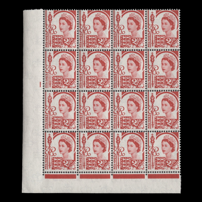 Jersey 1964 (MNH) 2½d Carmine-Red cylinder 1 block