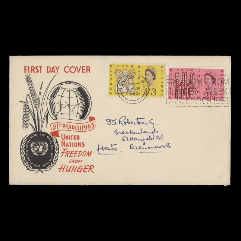 Great Britain 1963 (FDC) Freedom From Hunger ordinary, LONDON
