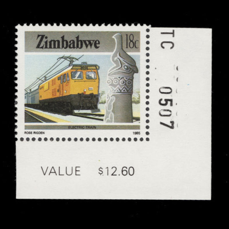 Zimbabwe 1985 (Variety) 18c Electric Locomotive shade