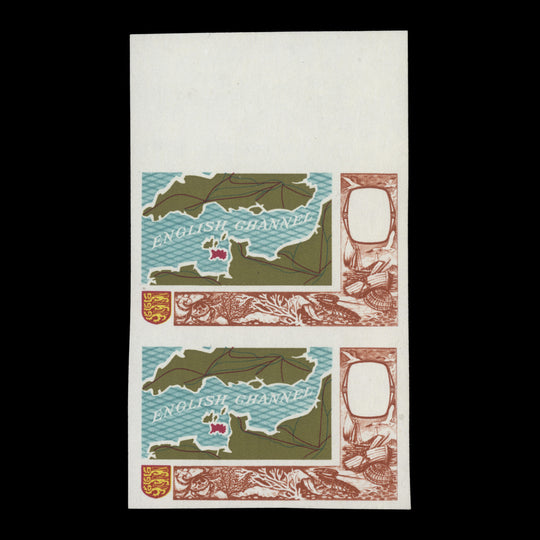 Jersey 1969 (Proof) 9d Map of the English Channel imperf pair