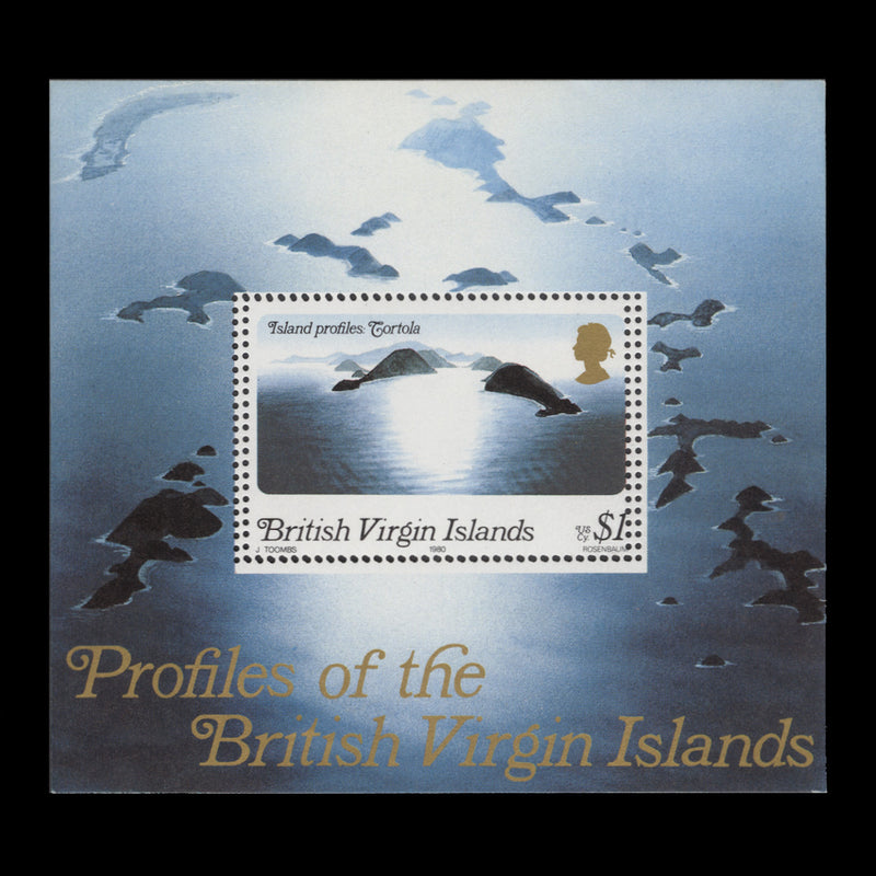 British Virgin Islands 1980 (Variety) $1 Island Profiles mini sheet with double perfs