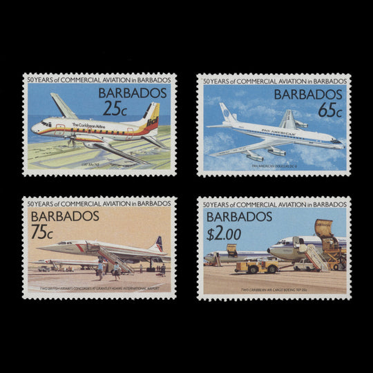 Barbados 1989 (MNH) Commercial Aviation Anniversary set