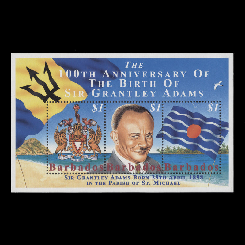 Barbados 1998 (MNH) Grantley Adams Birth Centenary miniature sheet