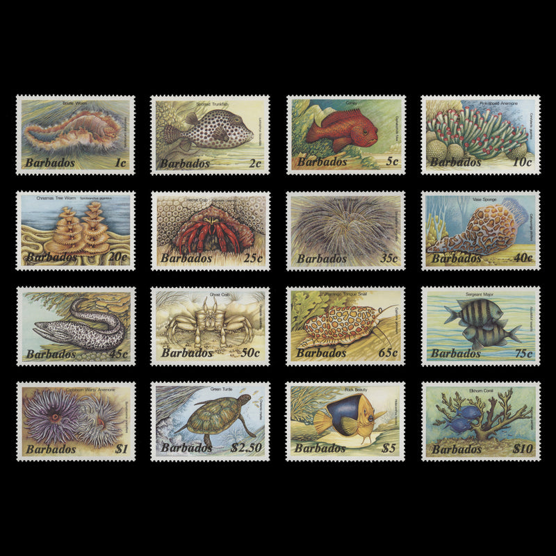 Barbados 1985 (MNH) Marine Life Definitives