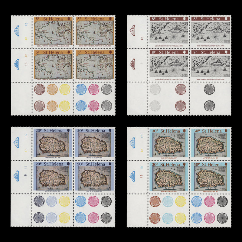 Saint Helena 1981 (MNH) Early Maps plate blocks