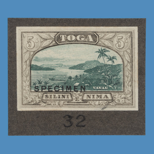 Tonga 1922 Vavau Harbour imperf SPECIMEN single
