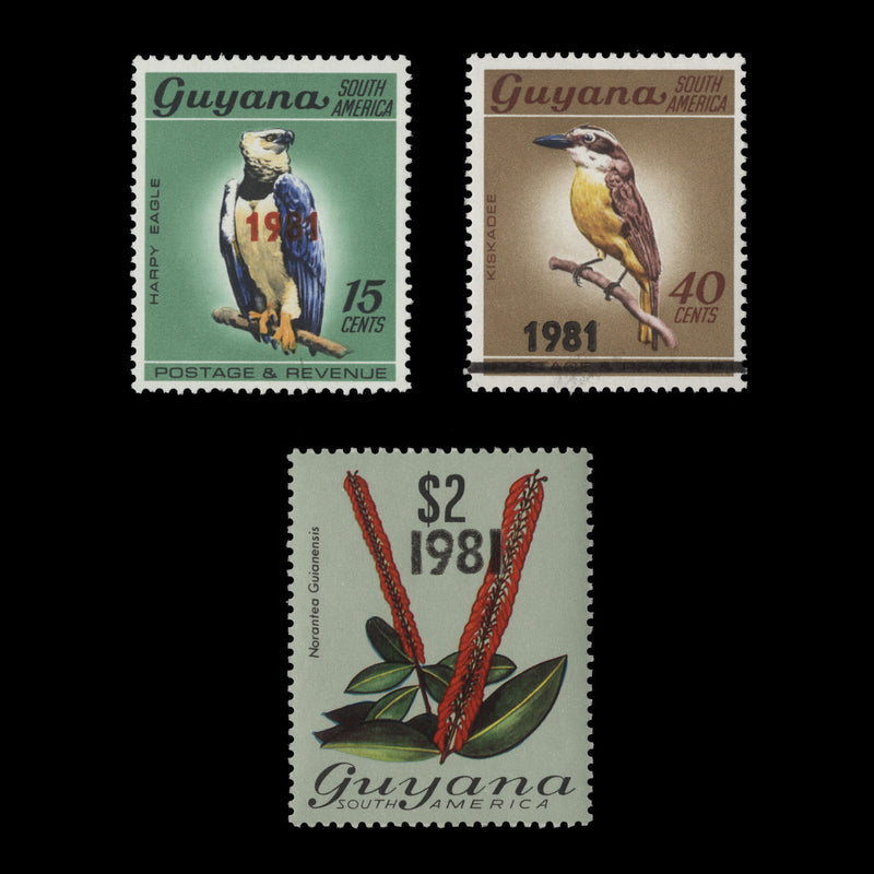 Guyana 1981 (MNH) Provisionals with '1981' overprint