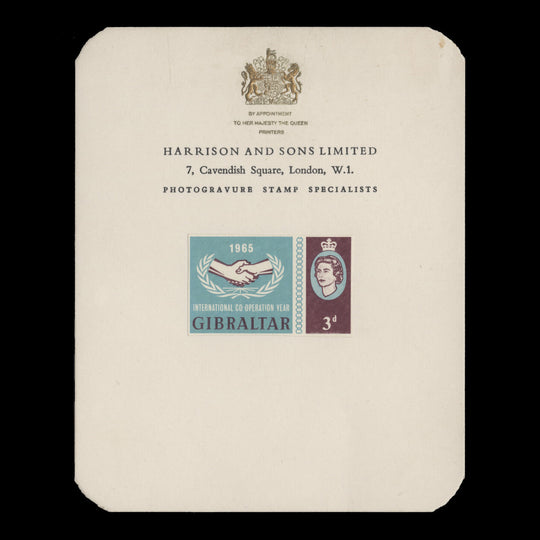 Gibraltar 1965 (Proof) International Cooperation Year presentation cards