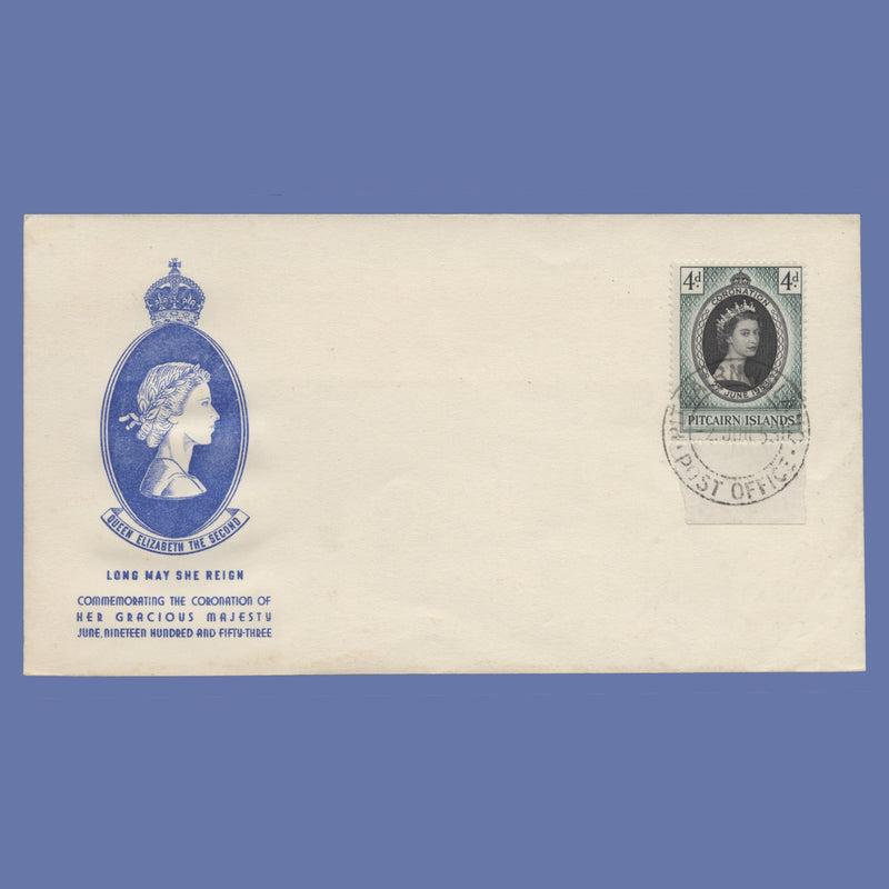 Pitcairn Islands 1953 (FDC) 4d Coronation