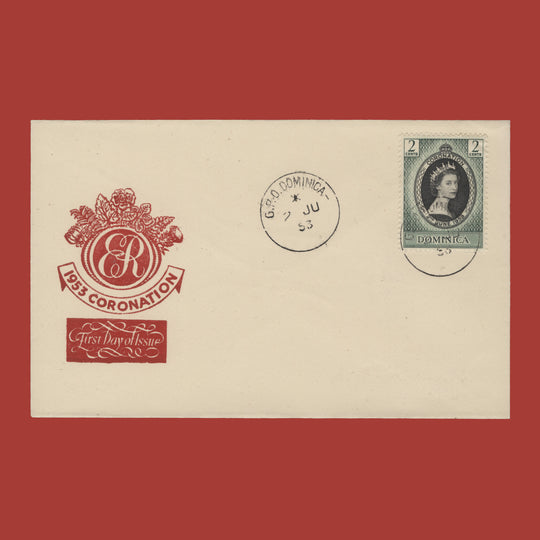 Dominica 1953 (FDC) 2c Coronation, GPO