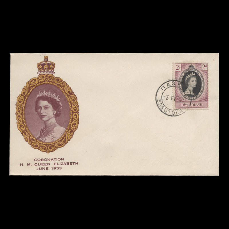 Basutoland 1953 (FDC) 2d Coronation, MASERU