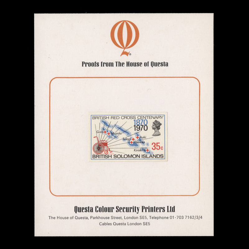 Solomon Islands 1970 Red Cross Centenary imperf proofs on presentation cards