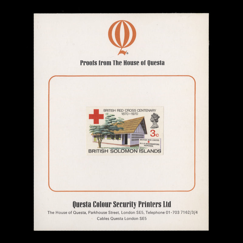 Solomon Islands 1970 Red Cross Centenary imperf proofs on presentation cards