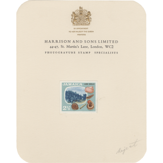Jamaica 1964 (Proof) 2½d Land Shells imperf colour trial