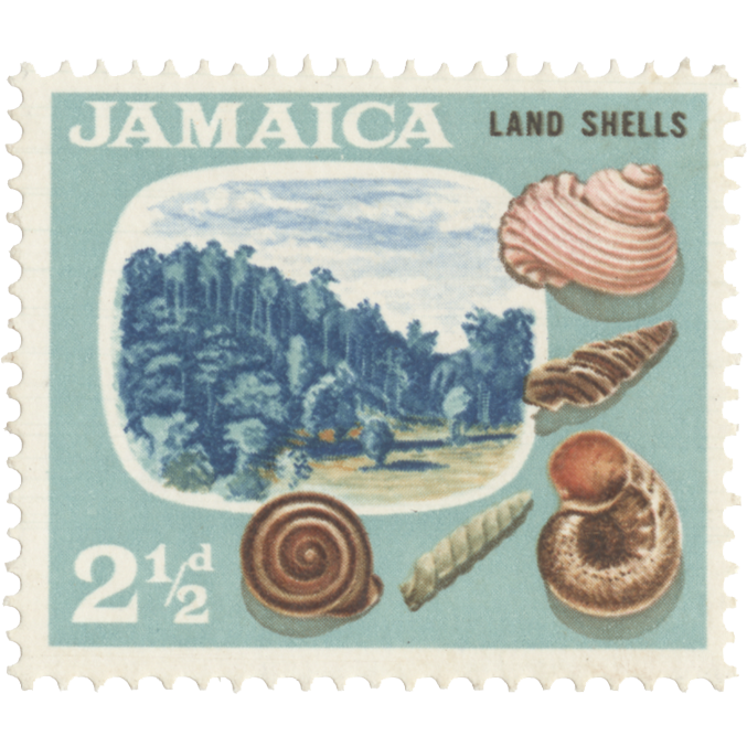 Jamaica 1964 (Proof) 2½d Land Shells imperf colour trial