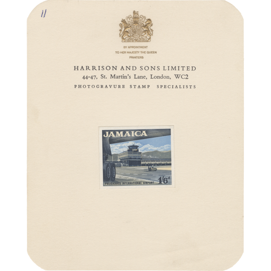 Jamaica 1964 (Proof) 1s 6d Palisadoes Airport imperf colour trial
