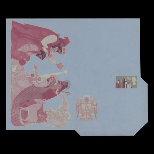 Great Britain 1967 (Variety) 9d Christmas air letter missing blue, green and yellow