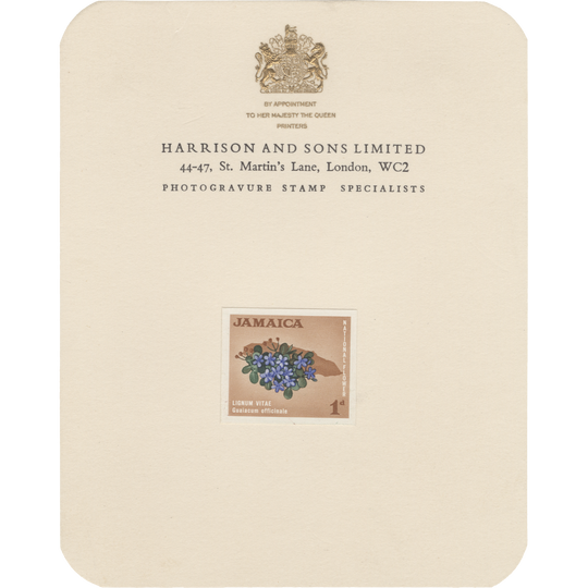 Jamaica 1964 (Proof) 1d Lignum Vitae imperf colour trial