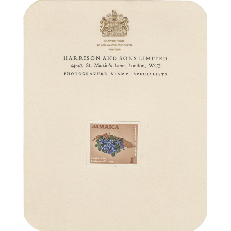 Jamaica 1964 (Proof) 1d Lignum Vitae imperf colour trial