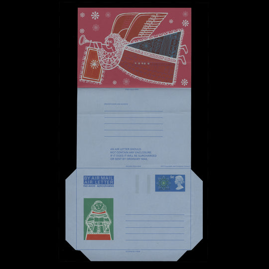 Great Britain 1968 (Unused) 9d Christmas SPECIMEN air letter