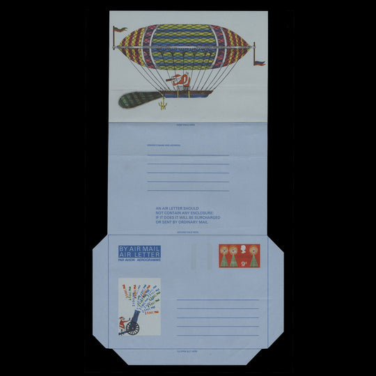 Great Britain 1968 (Unused) 9d Christmas SPECIMEN air letter