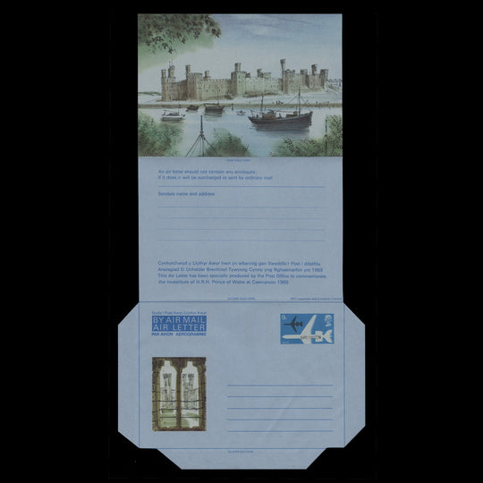 Great Britain 1969 (Unused) 9d Aircraft/Investiture SPECIMEN air letter