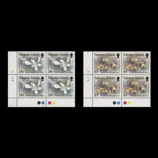Solomon Islands 1993 (MNH) World Orchid Conference plate blocks