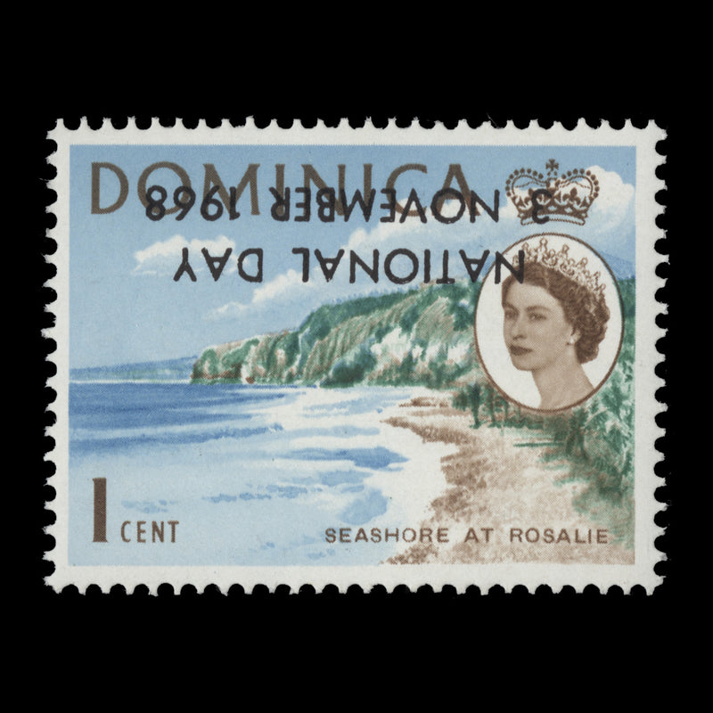 Dominica 1968 (Variety) 1c National Day with overprint inverted