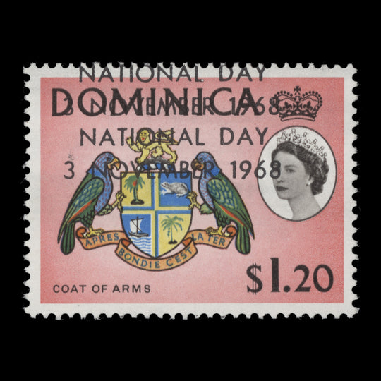 Dominica 1968 (Variety) $1.20 National Day with double overprint