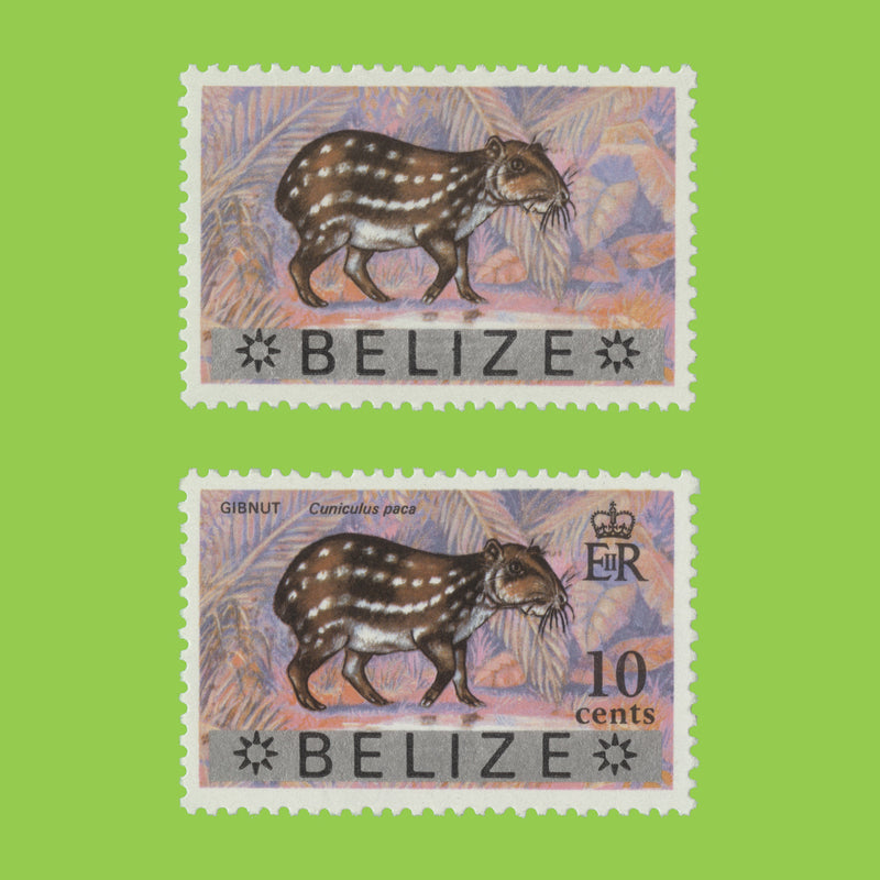 Belize 1973 (Error) 10c Gibnut missing black