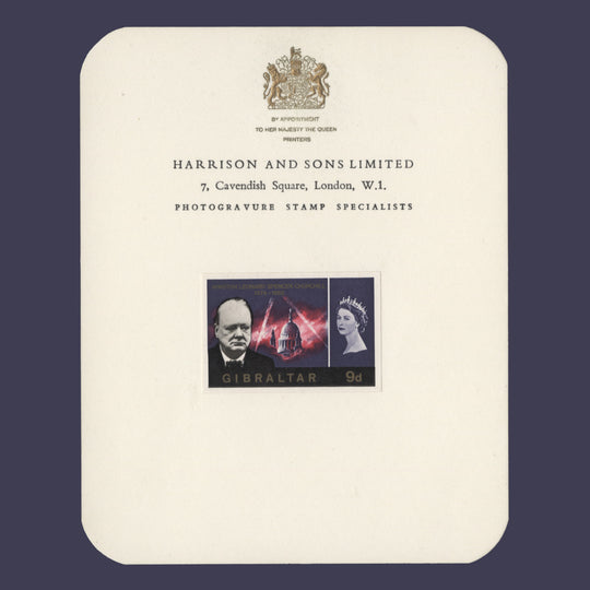 Gibraltar 1966 (Proof) 9d Churchill Commemoration presentation card