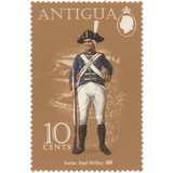 Antigua 1974 (Variety) 10c Military Uniforms, cockerels watermark