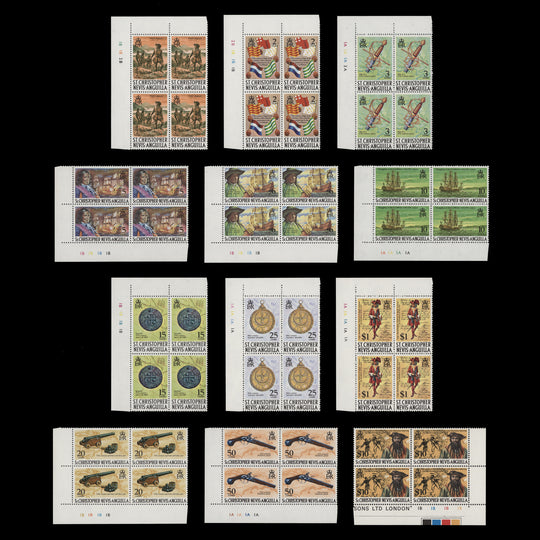 St Christopher Nevis Anguilla 1973 (MNH) Maritime Definitives plate blocks