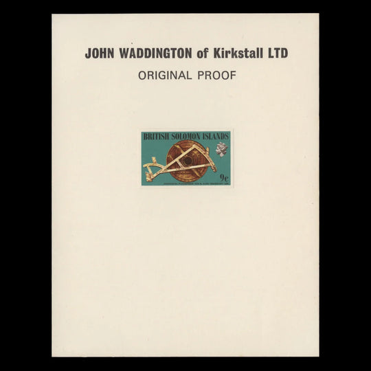Solomon Islands 1972 Ships & Navigators original proof on presentation card