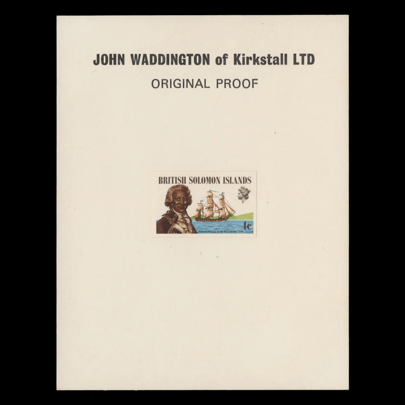 Solomon Islands 1972 Ships & Navigators proofs on presentation cards
