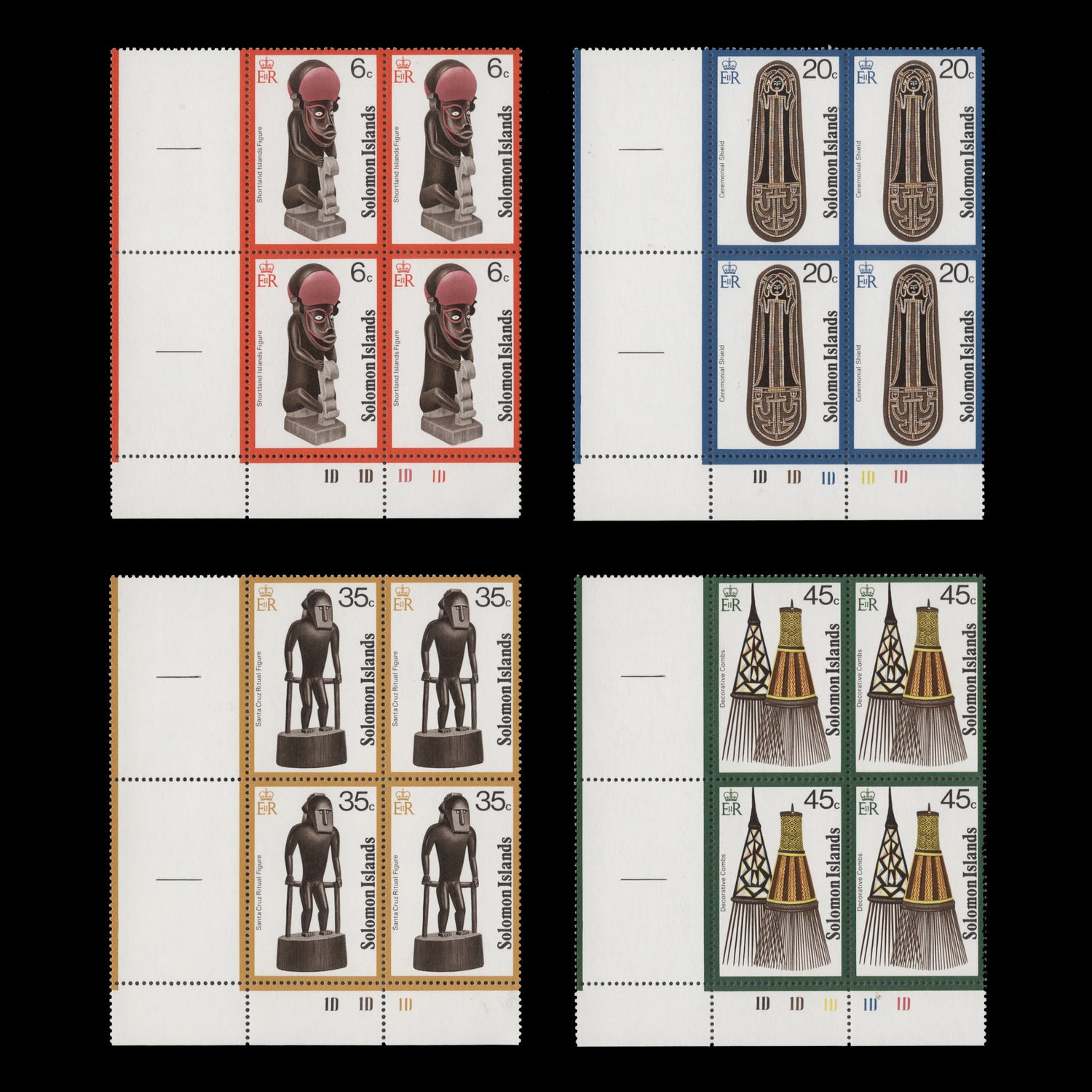 Solomon Islands 1978 (MNH) Artifacts plate blocks – ZEBOOSE.COM