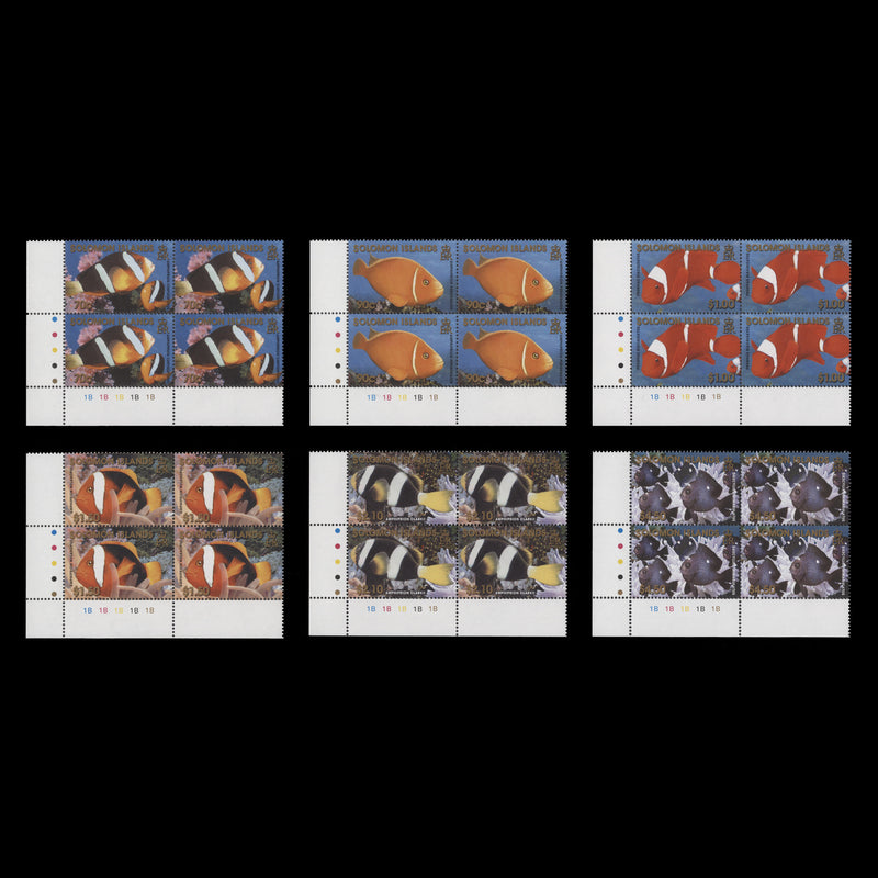 Solomon Islands 2001 (MNH) Reef Fish plate blocks