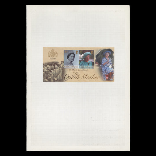 Solomon Islands 2002 (Proof) Queen Mother Commemoration imperf miniature sheet