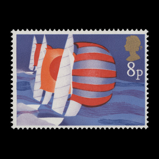 Great Britain 1975 (Variety) 8p Sailing missing black