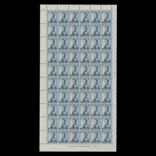 Fiji 1956 (MNH) 1d Queen Elizabeth II pane of 60 stamps