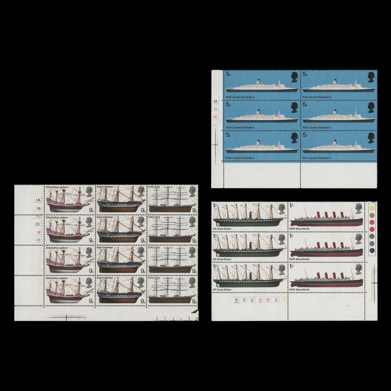 Great Britain 1969 (MNH) British Ships cylinder blocks