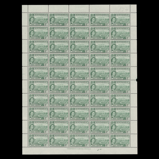 Montserrat 1964 (MNH) 2c Sea Island Cotton Cultivation pane of 50 stamps