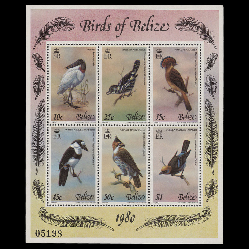 Belize 1980 (MNH) Birds sheetlet