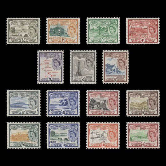 St Christopher Nevis Anguilla 1954-57 (MNH) Definitives, Waterlow