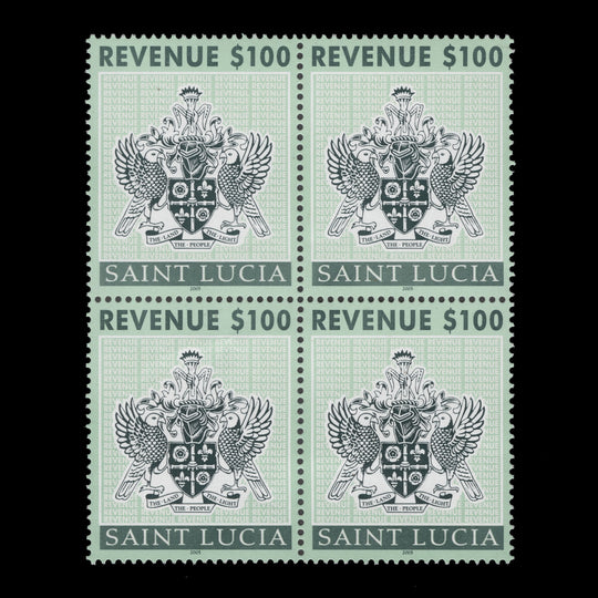 Saint Lucia 2005 (MNH) $100 Arms Revenue block
