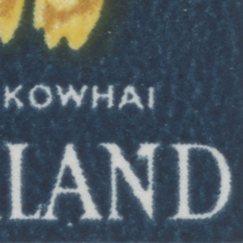 New Zealand 1967 (MNH) 2½c Kowhai imprint block with flaw on 'N' of 'LAND'