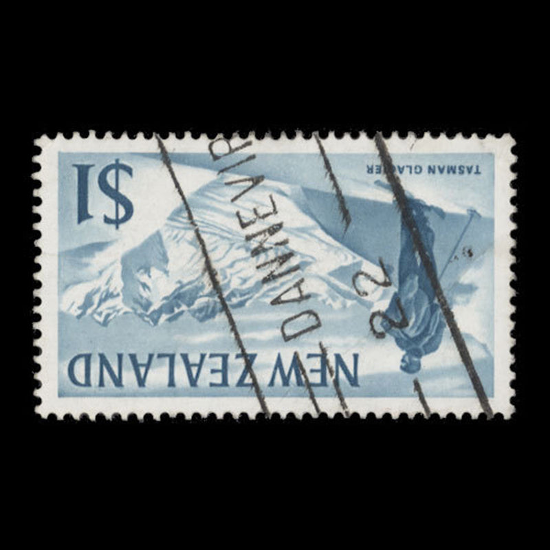 New Zealand 1967 (Variety) $1 Tasman Glacier with inverted watwermark